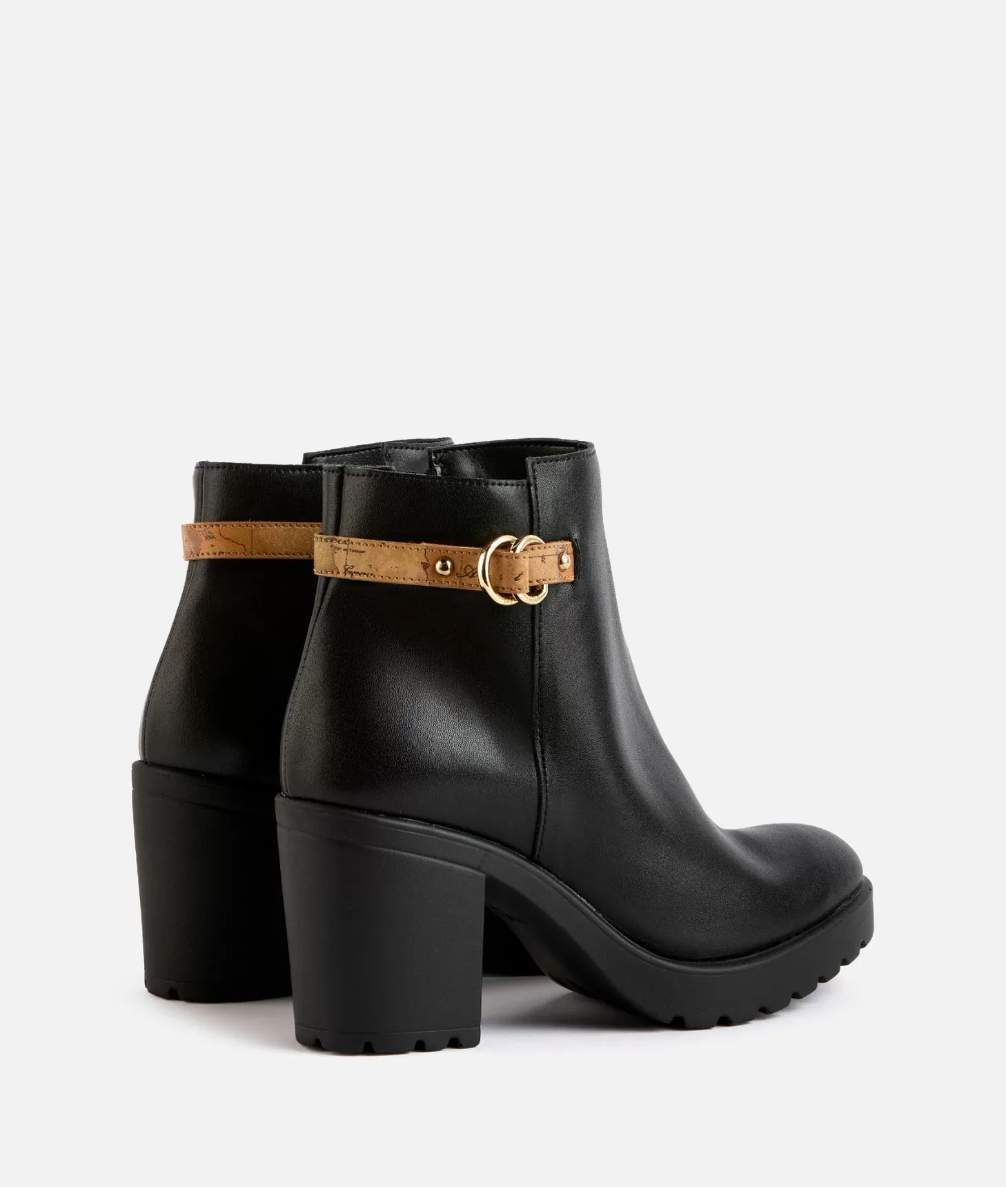 Alviero Martini 1a Classe Tronchetti In Pelle Liscia Con Cinturino Geo Classic Neri