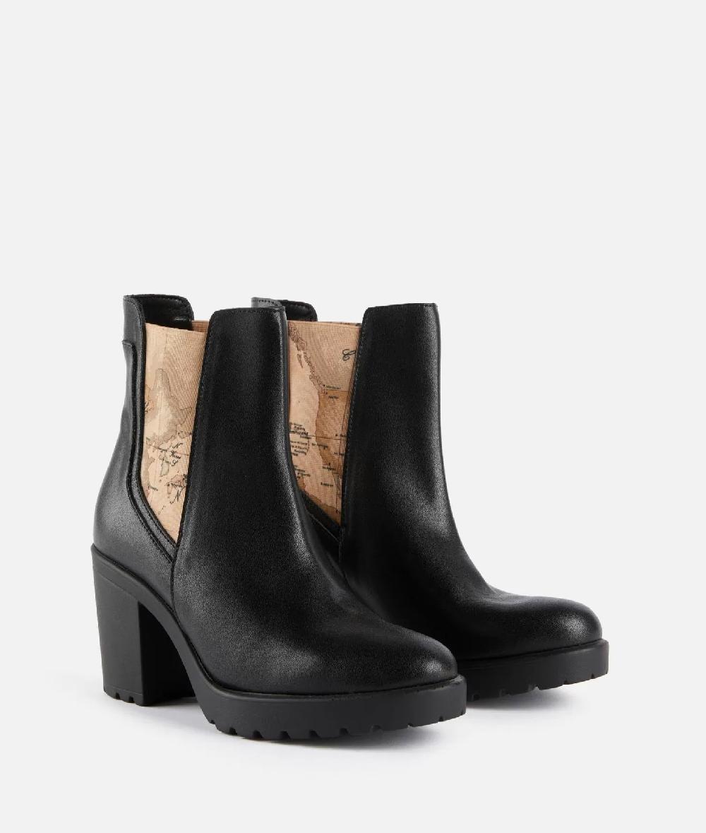 Alviero Martini 1a Classe Tronchetti In Pelle Liscia Con Elastico Geo Classic Neri