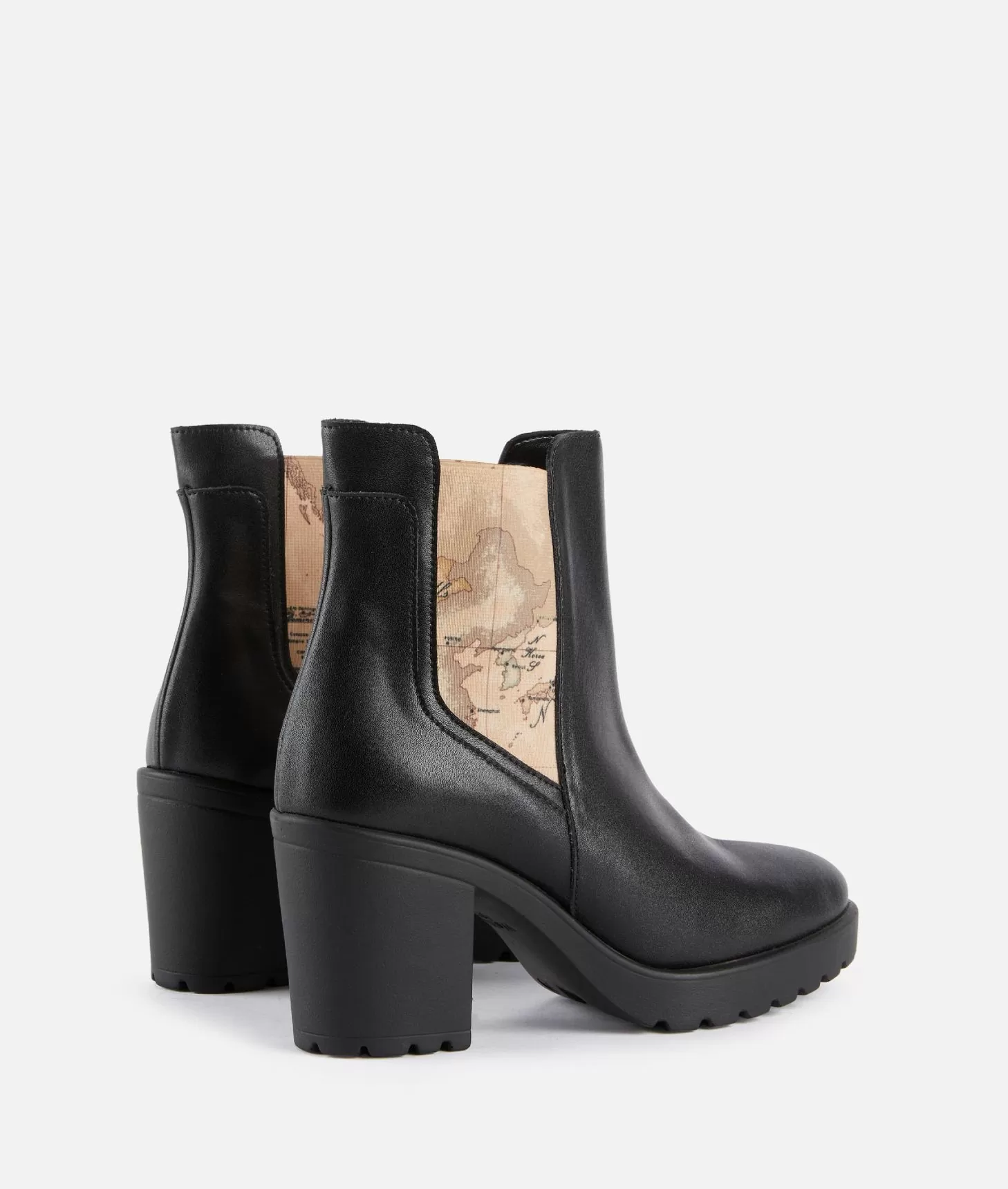 Alviero Martini 1a Classe Tronchetti In Pelle Liscia Con Elastico Geo Classic Neri