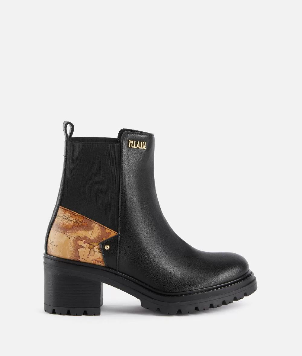 Alviero martini 1a classe Tronchetti in pelle liscia con inserto Geo Classic e borchietta Neri