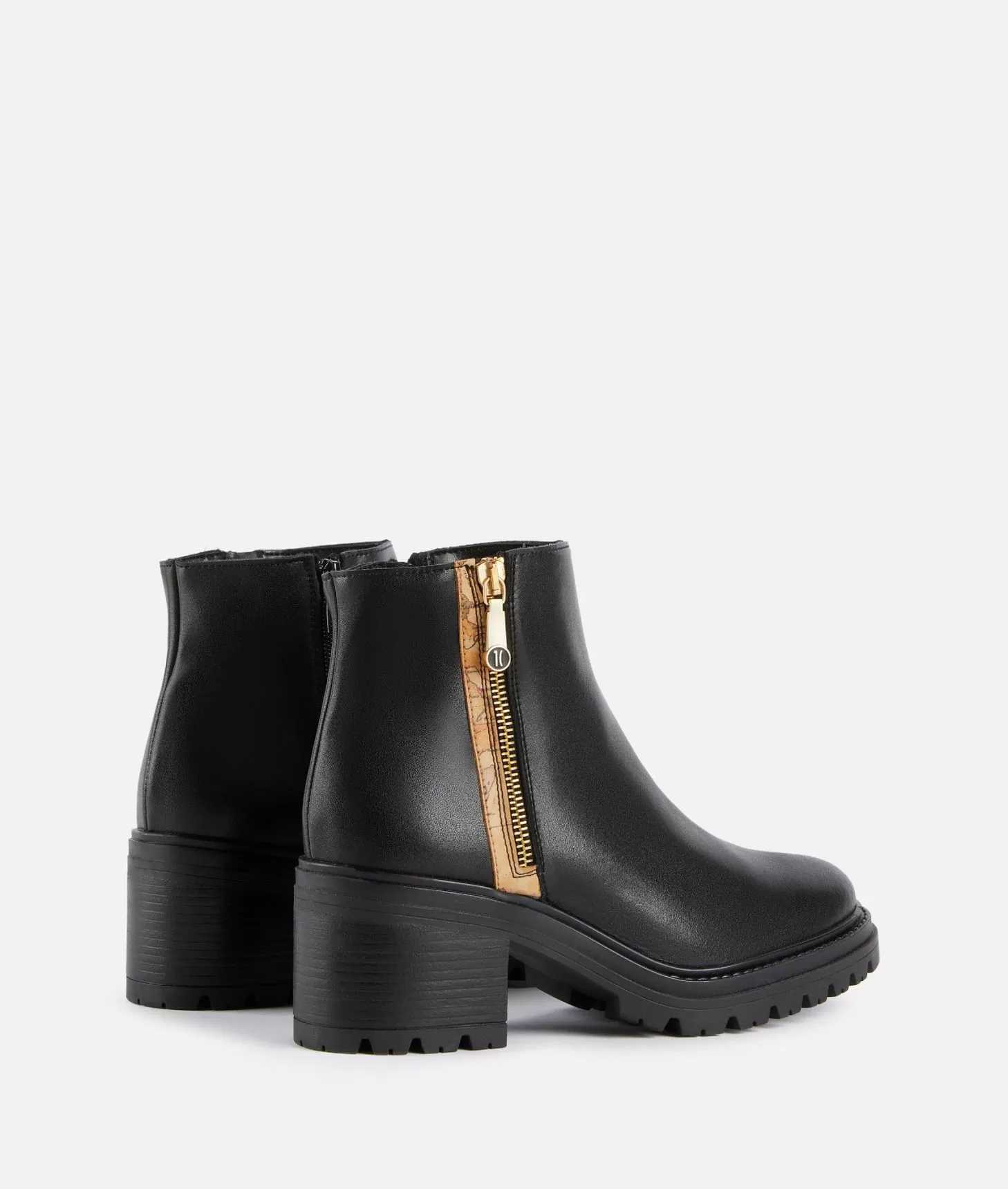 Alviero Martini 1a Classe Tronchetti In Pelle Liscia Con Zip 1C Neri