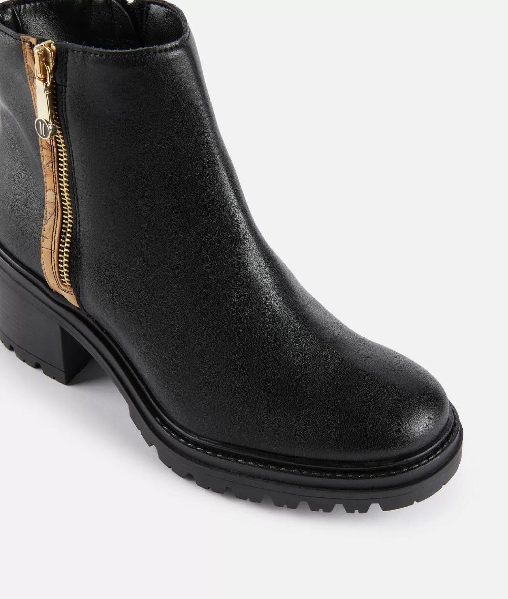 Alviero Martini 1a Classe Tronchetti In Pelle Liscia Con Zip 1C Neri