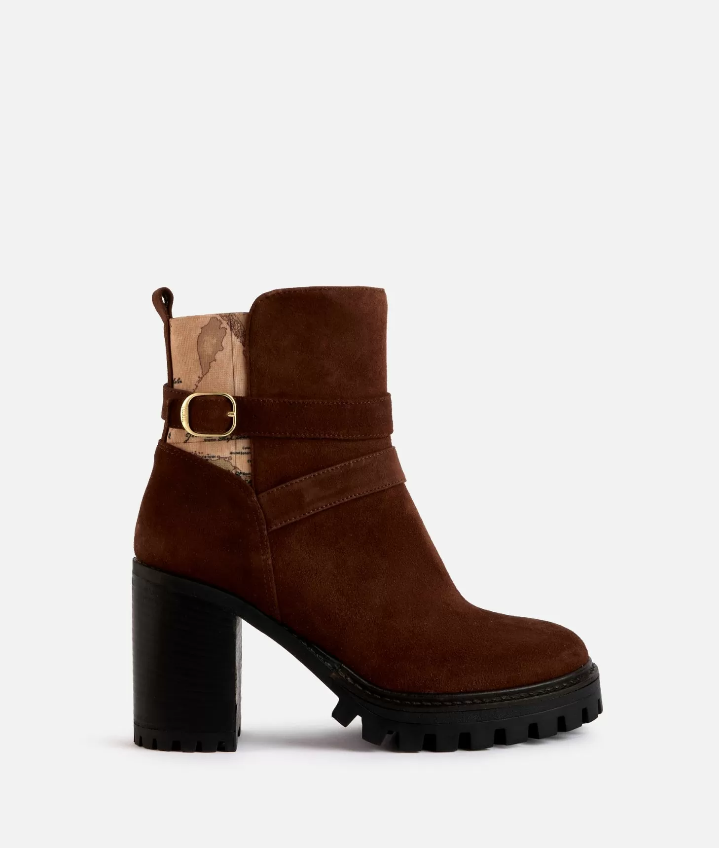 Alviero martini 1a classe Tronchetti in pelle scamosciata con elastici Geo Classic Castagna