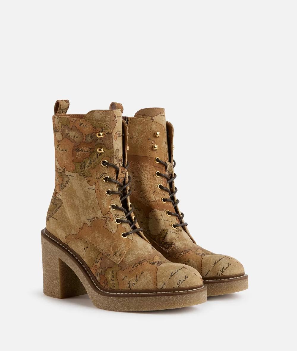 Alviero Martini 1a Classe Tronchetti In Tessuto Nabuk Stampa Geo Classic