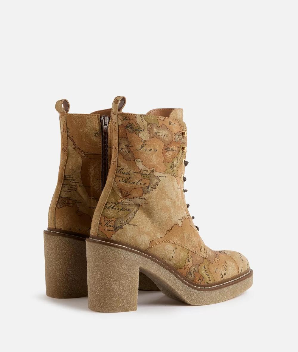 Alviero Martini 1a Classe Tronchetti In Tessuto Nabuk Stampa Geo Classic