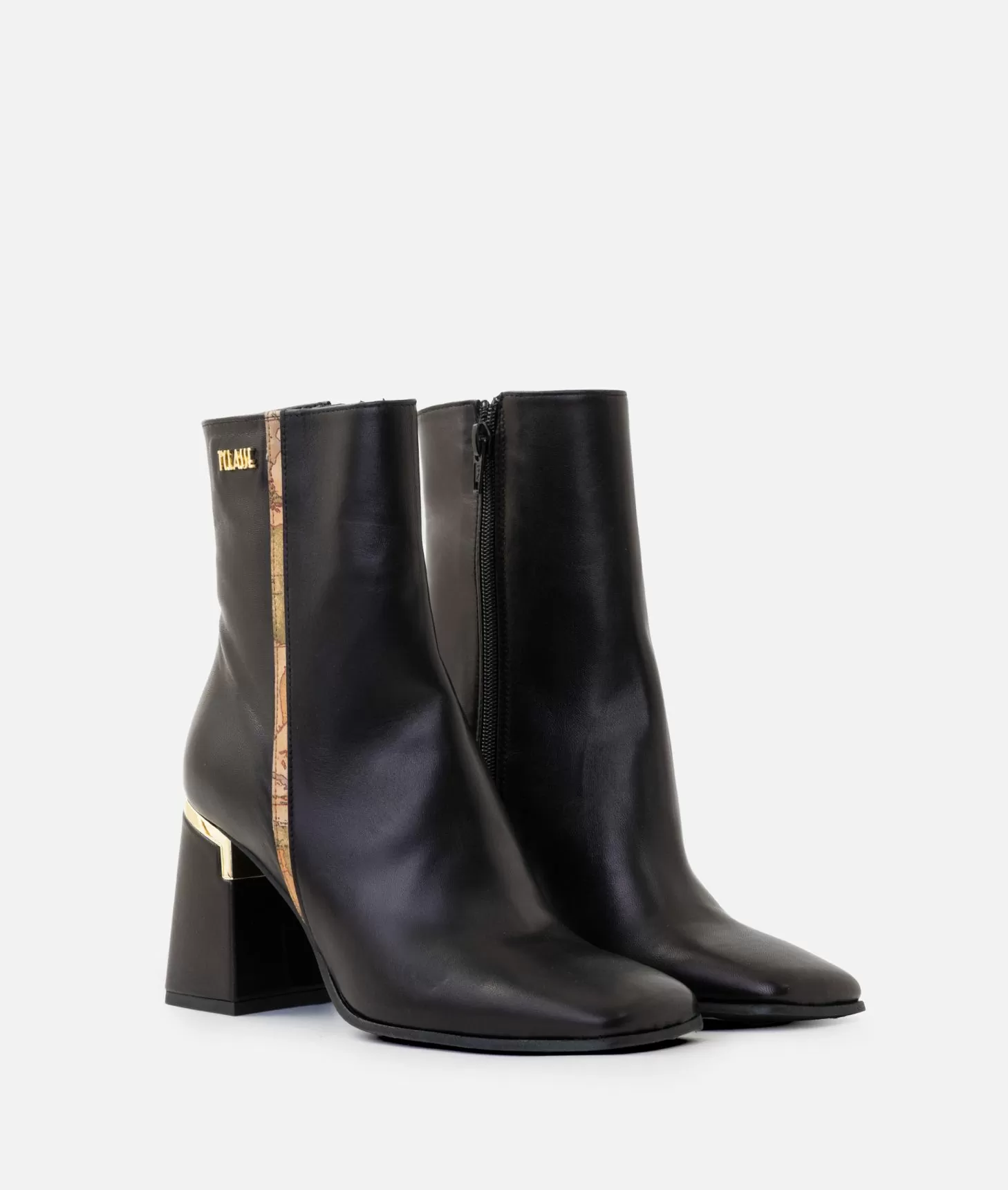 Alviero Martini 1a Classe Tronchetti Punta Quadra In Nappa Liscia Neri