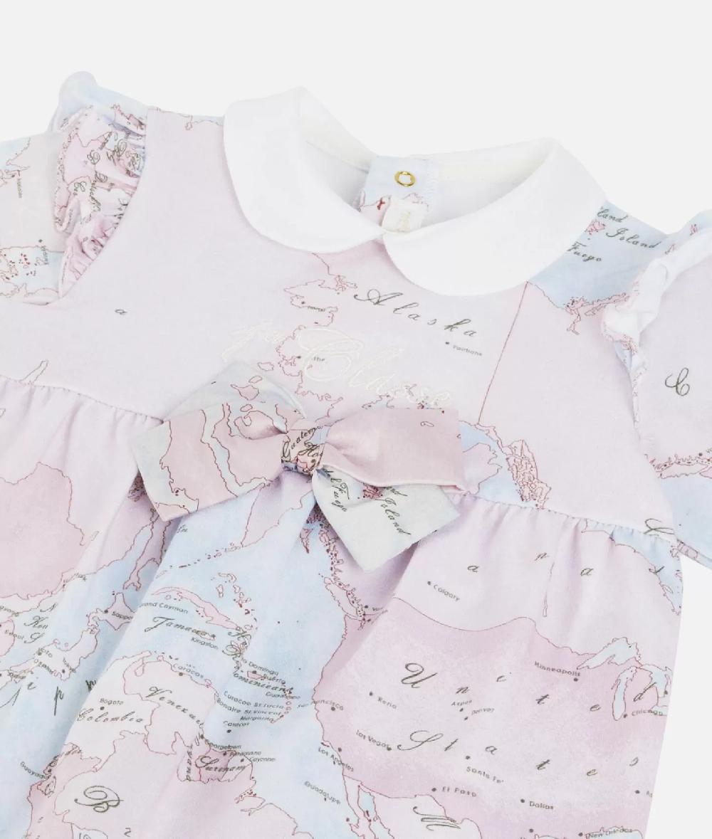 Alviero Martini 1a Classe Tutina In Cotone Con Fiocco Geo Lady Rosa