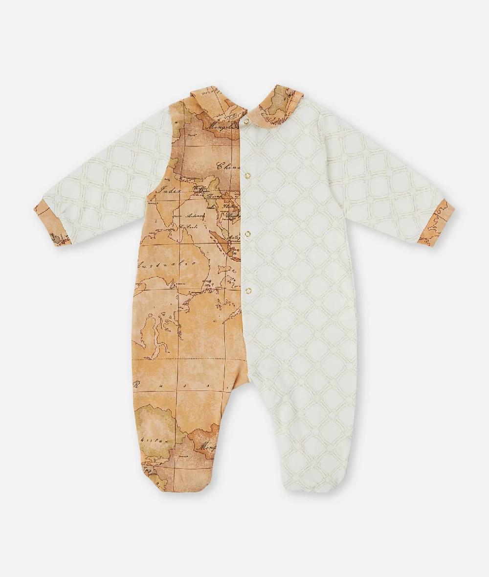 Alviero Martini 1a Classe Tutina In Cotone Con Loghi 1C E Inserto Geo Classic Naturale