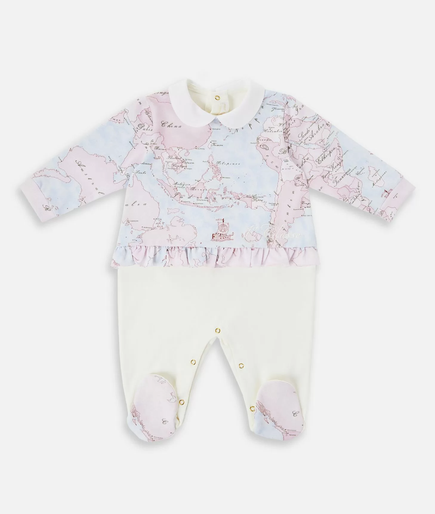 Alviero martini 1a classe Tutina in cotone Geo Lady Rosa