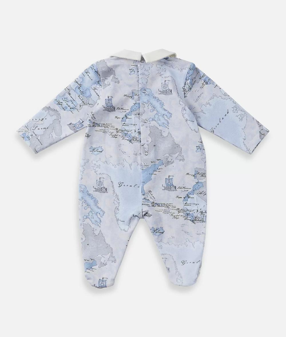 Alviero Martini 1a Classe Tutina In Cotone Geo Lord Azzurra