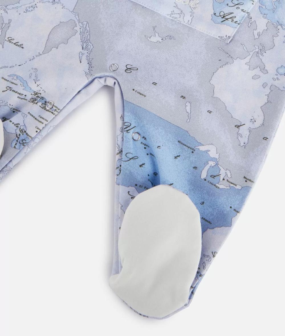 Alviero Martini 1a Classe Tutina In Cotone Geo Lord Azzurra