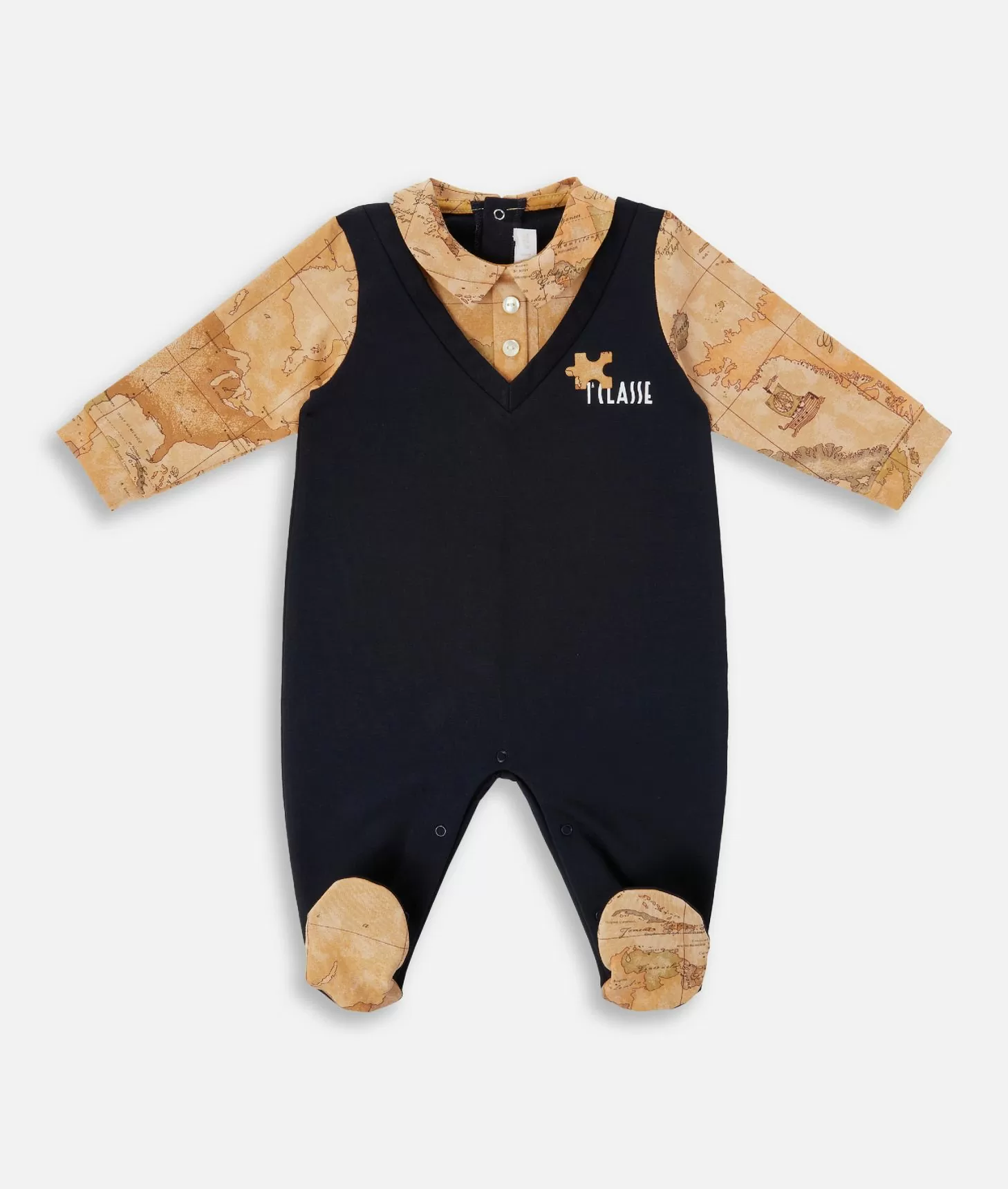 Alviero martini 1a classe Tutina in cotone Geo Puzzle Blu