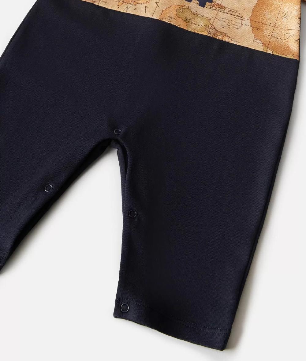 Alviero Martini 1a Classe Tutina In Cotone Senza Piedini Geo Puzzle Blu