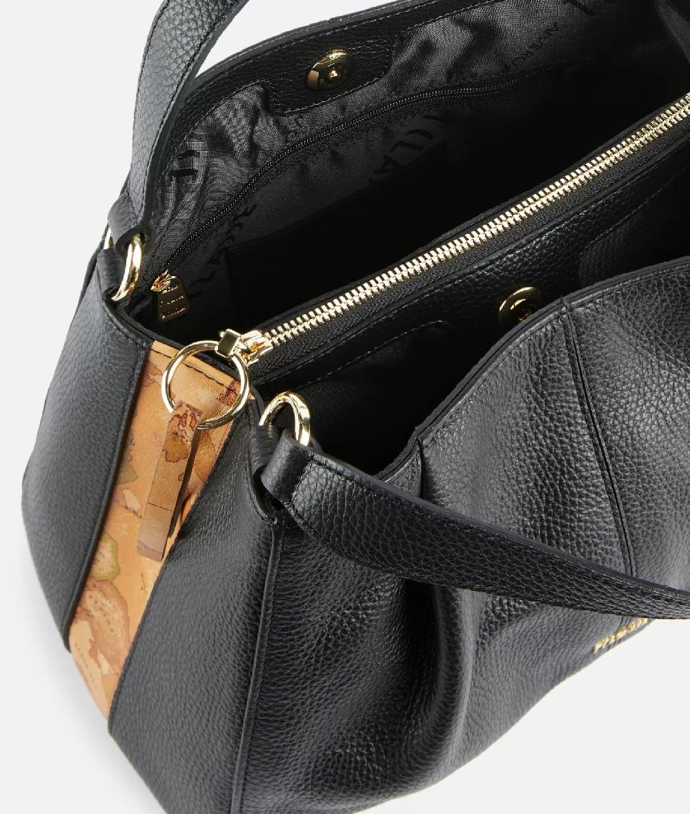 Alviero Martini 1a Classe Universe Leather Borsa A Mano Con Tracolla Nera