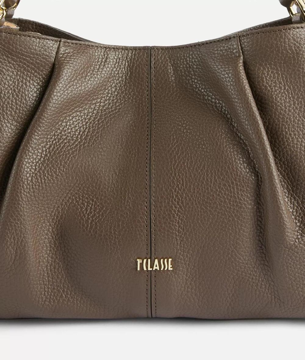 Alviero Martini 1a Classe Universe Leather Borsa A Mano Con Tracolla Taupe Scuro