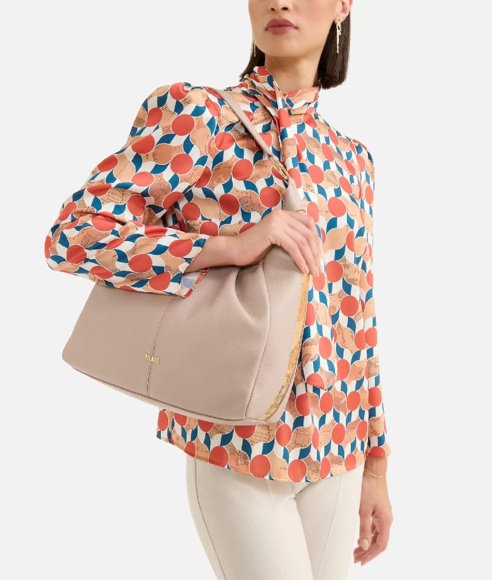 Alviero Martini 1a Classe Universe Leather Borsa Sottospalla Taupe Chiaro