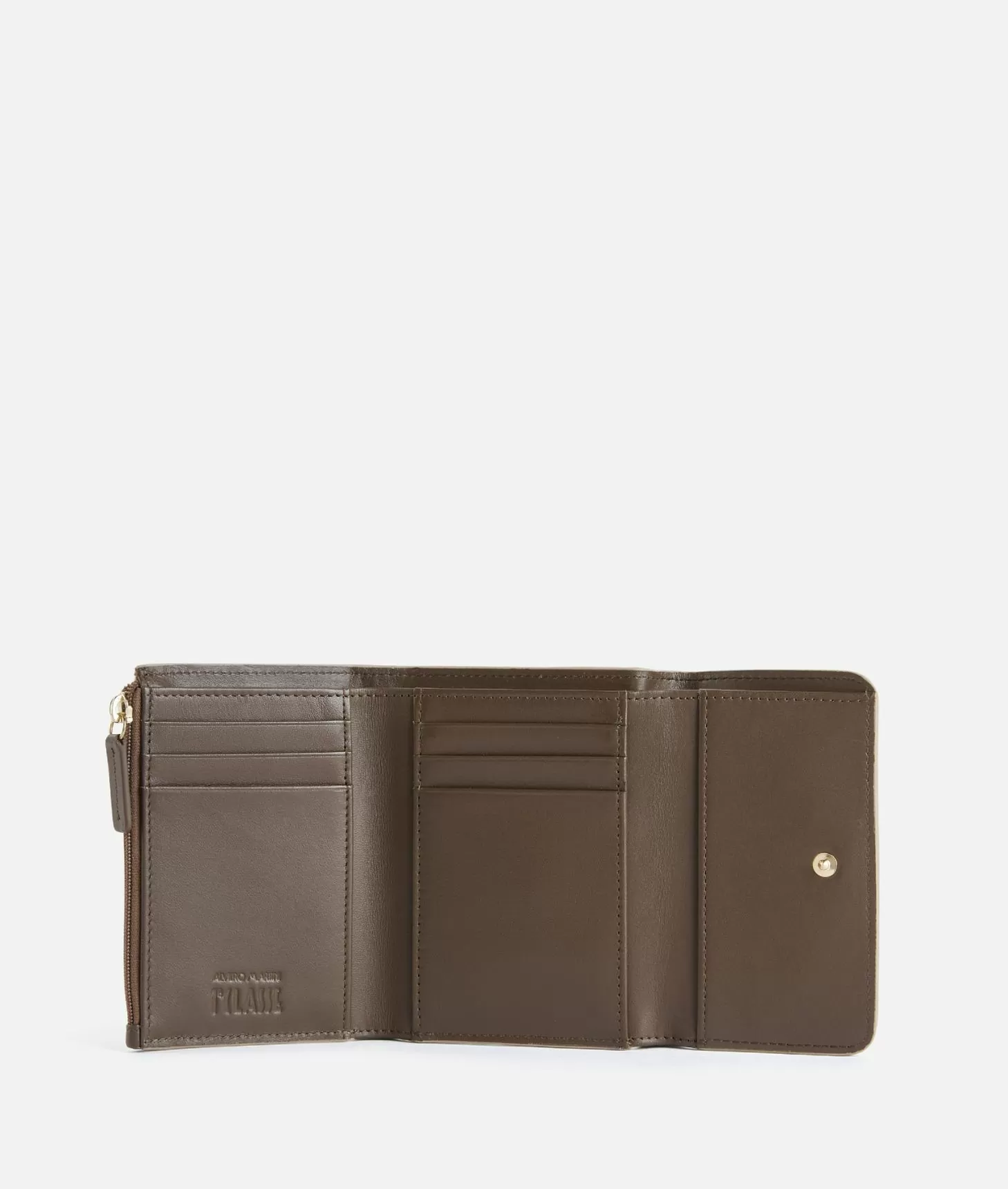 Alviero Martini 1a Classe Universe Leather Portafoglio Bifolder Piccolo Taupe Chiaro