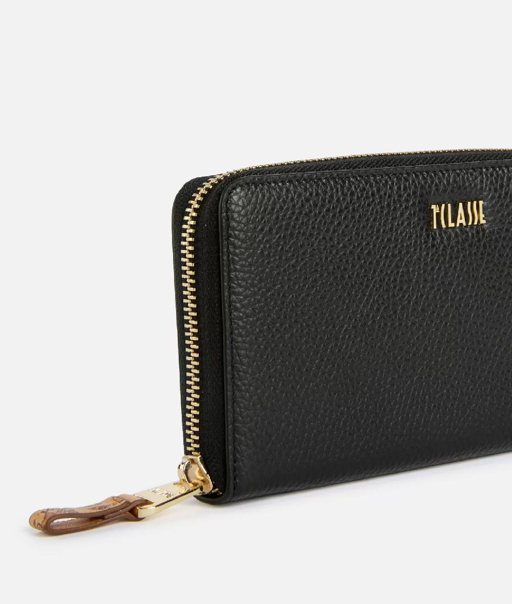 Alviero Martini 1a Classe Universe Leather Portafoglio Zip Around Nero