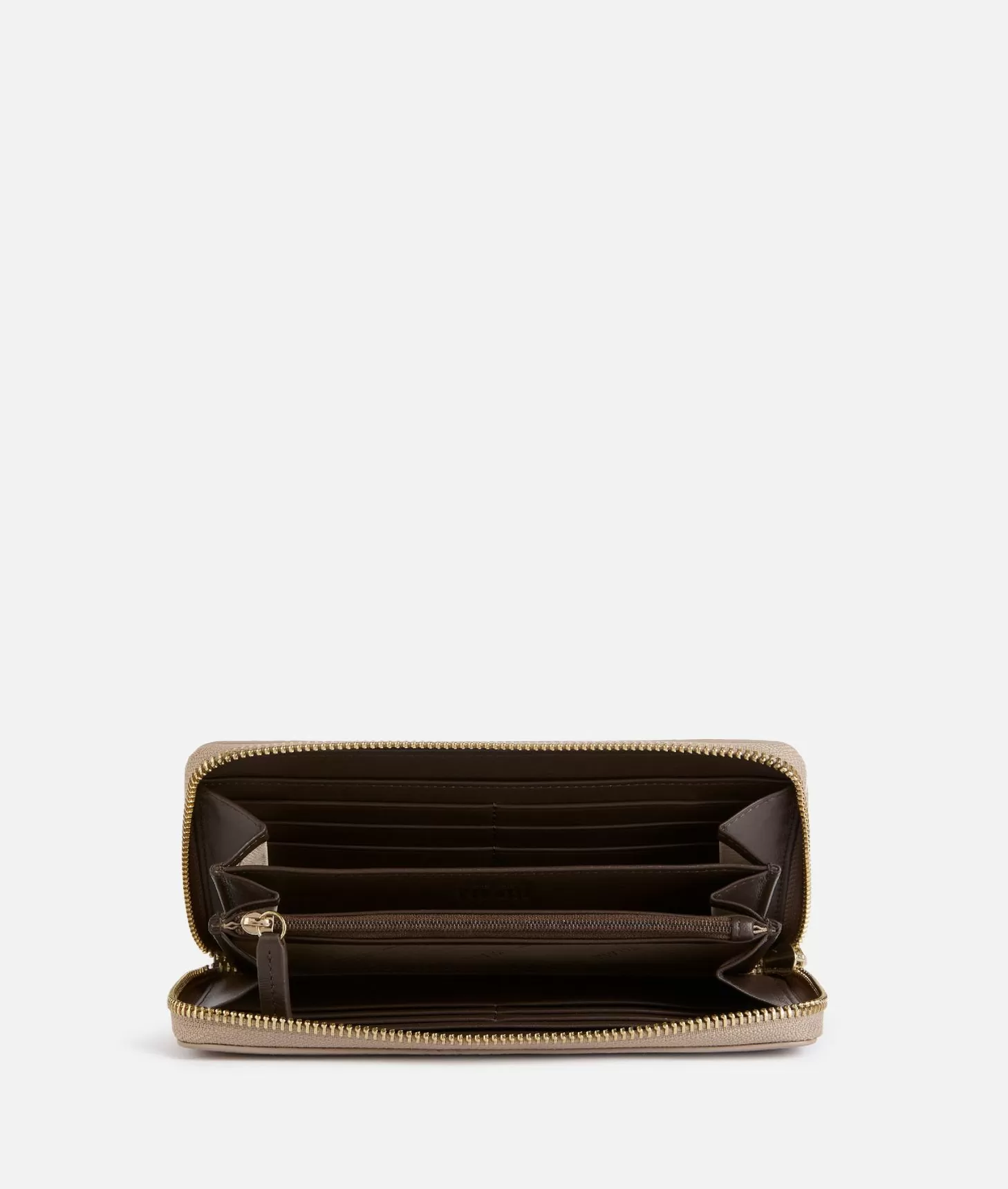 Alviero Martini 1a Classe Universe Leather Portafoglio Zip Around Taupe Chiaro