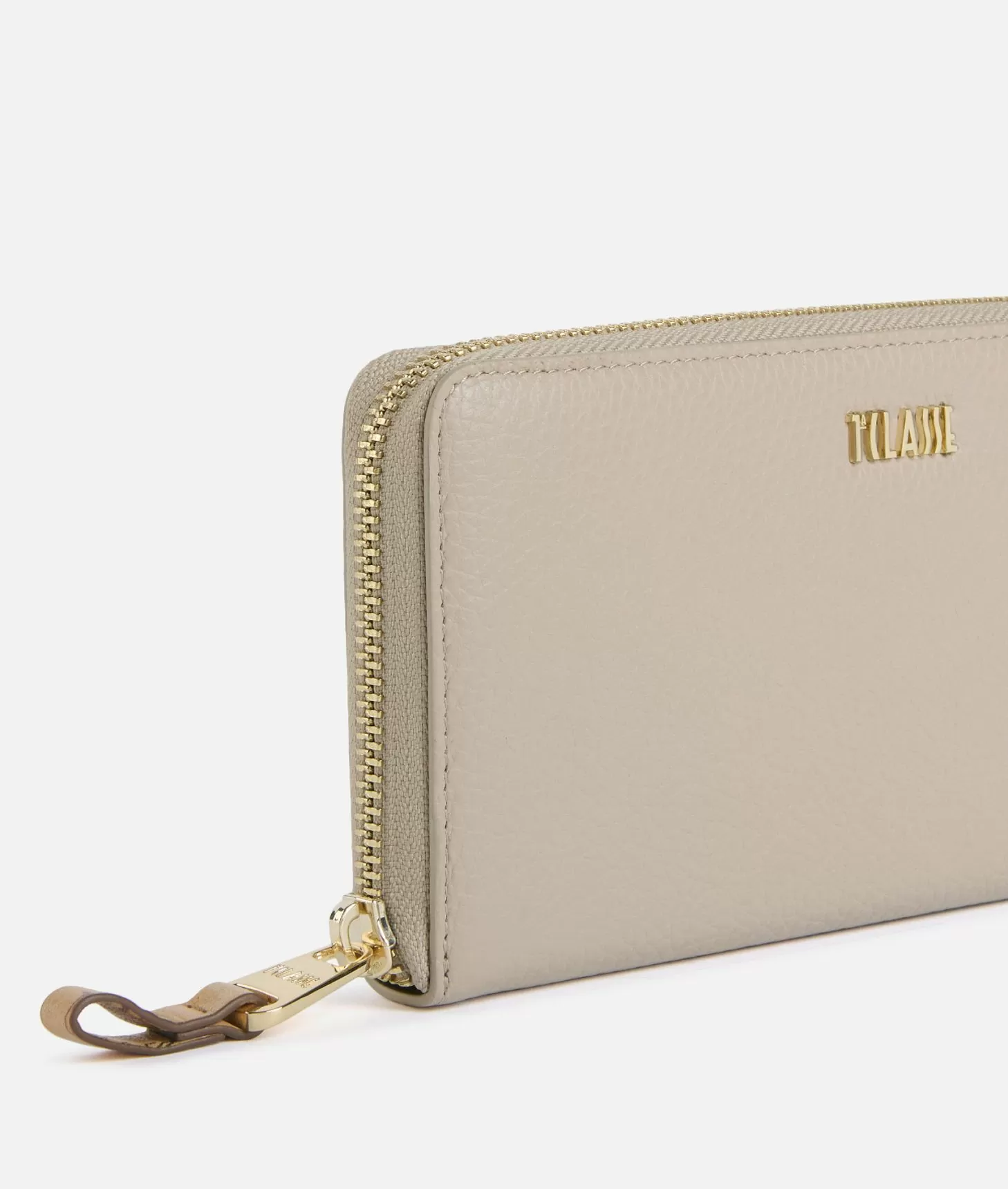 Alviero Martini 1a Classe Universe Leather Portafoglio Zip Around Taupe Chiaro