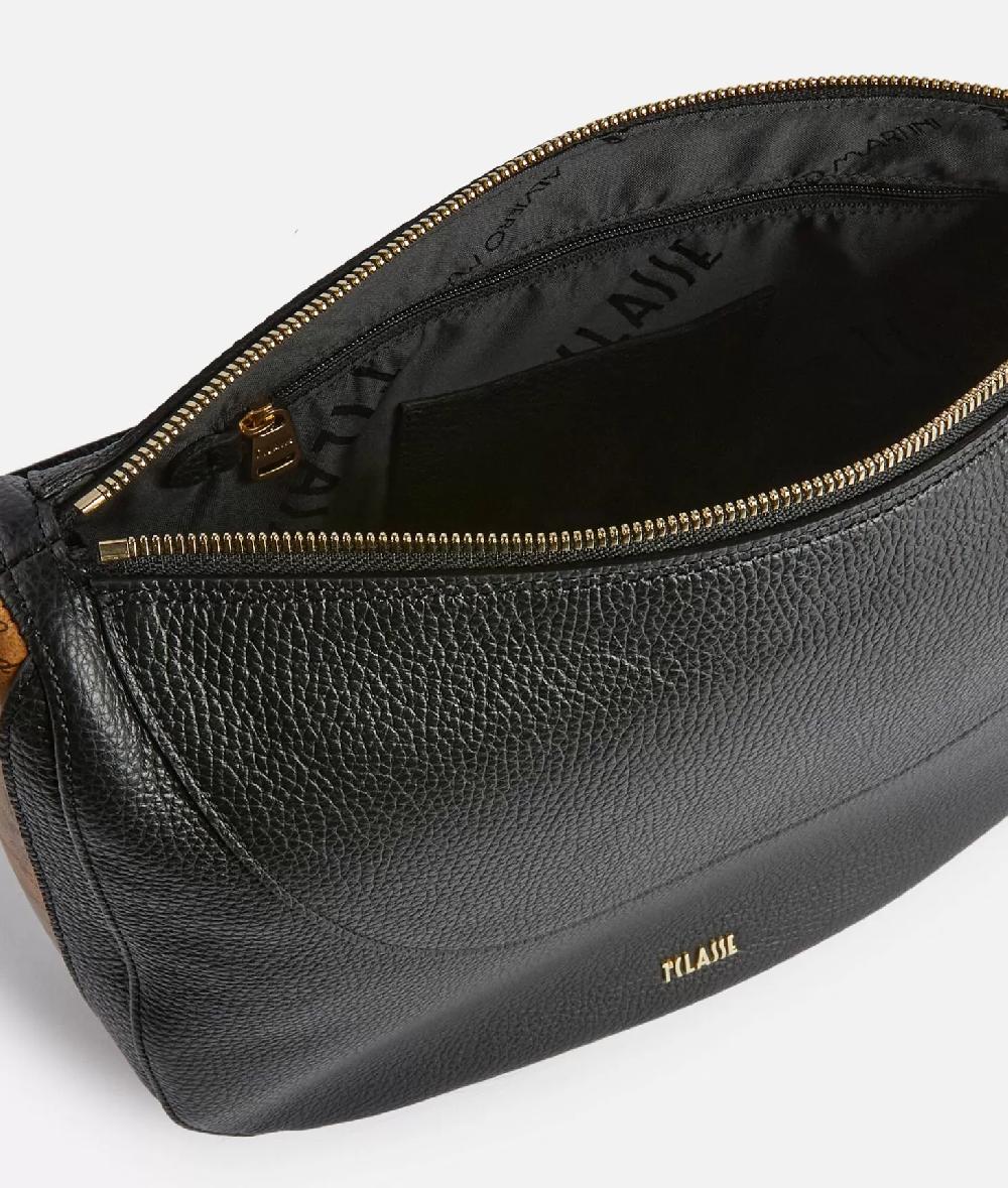 Alviero Martini 1a Classe Universe Leather Tracolla A Mezzaluna Media Nera