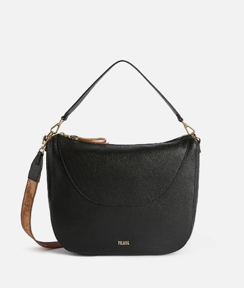 Alviero martini 1a classe Universe Leather tracolla a mezzaluna media Nera