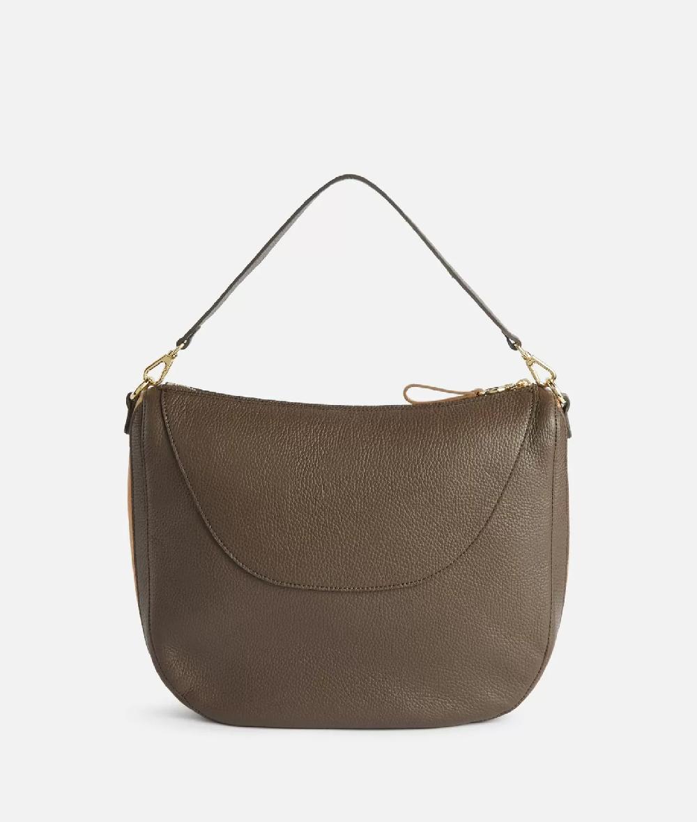 Alviero Martini 1a Classe Universe Leather Tracolla A Mezzaluna Media Taupe Scuro