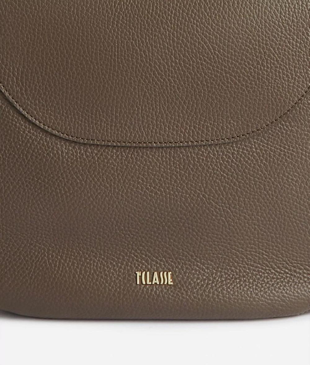 Alviero Martini 1a Classe Universe Leather Tracolla A Mezzaluna Media Taupe Scuro