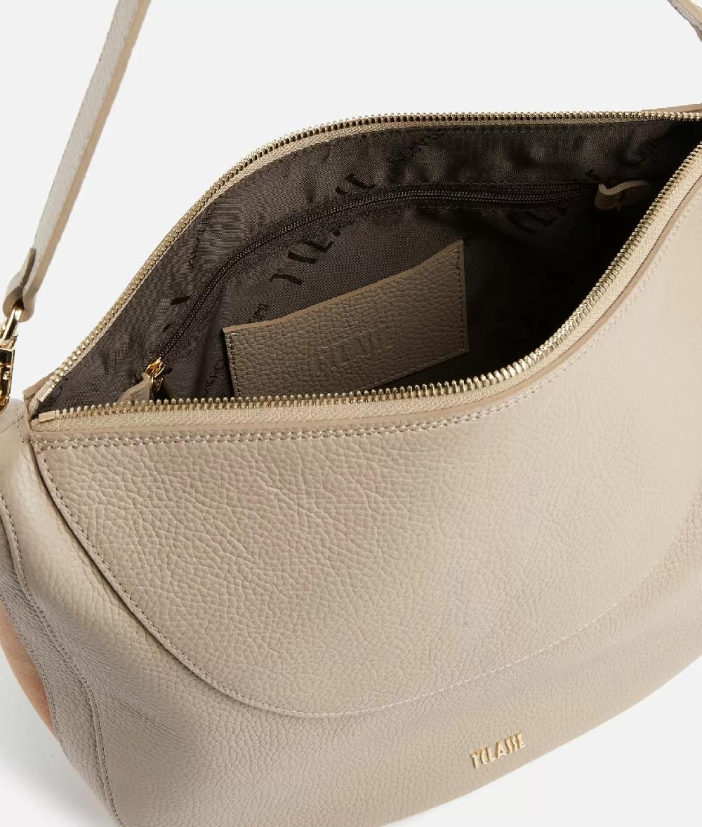 Alviero Martini 1a Classe Universe Leather Tracolla A Mezzaluna Media Taupe Chiaro