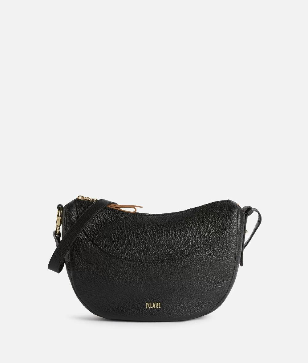 Alviero martini 1a classe Universe Leather tracolla a mezzaluna piccola Nera