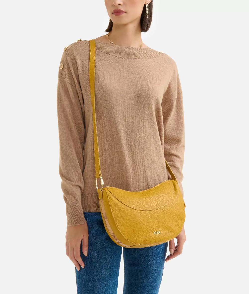 Alviero Martini 1a Classe Universe Leather Tracolla A Mezzaluna Piccola Olio