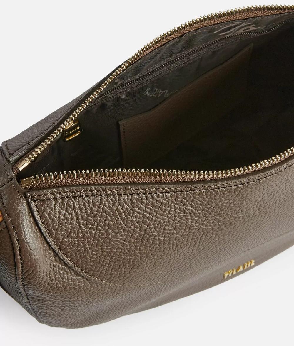 Alviero Martini 1a Classe Universe Leather Tracolla A Mezzaluna Piccola Taupe Scuro