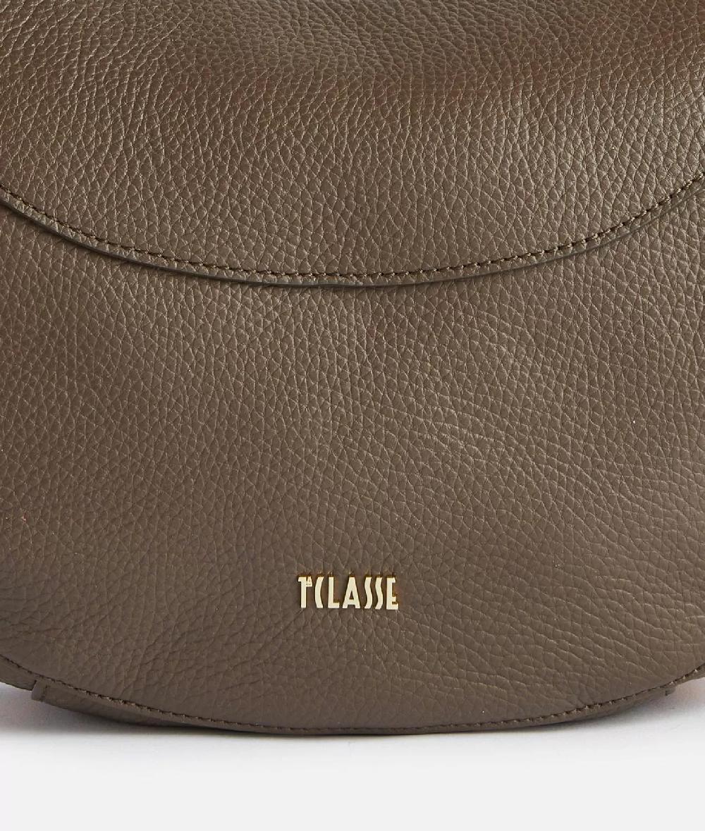 Alviero Martini 1a Classe Universe Leather Tracolla A Mezzaluna Piccola Taupe Scuro