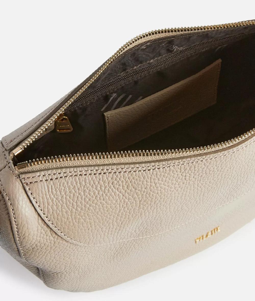 Alviero Martini 1a Classe Universe Leather Tracolla A Mezzaluna Piccola Taupe Chiaro