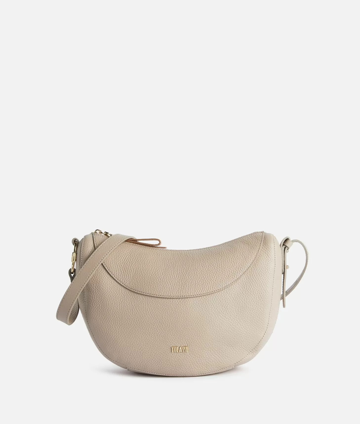 Alviero martini 1a classe Universe Leather tracolla a mezzaluna piccola Taupe Chiaro