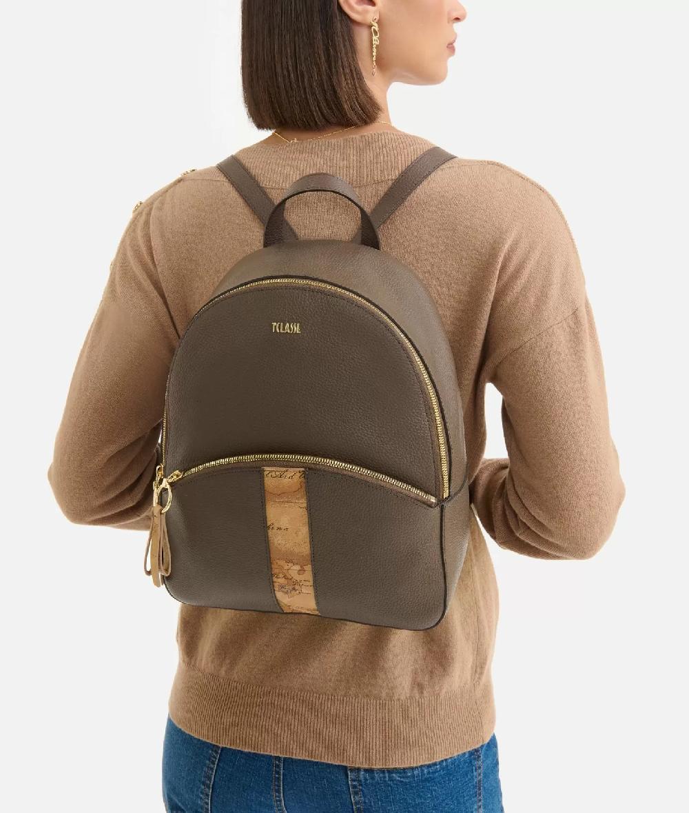 Alviero Martini 1a Classe Universe Leather Zaino Taupe Scuro