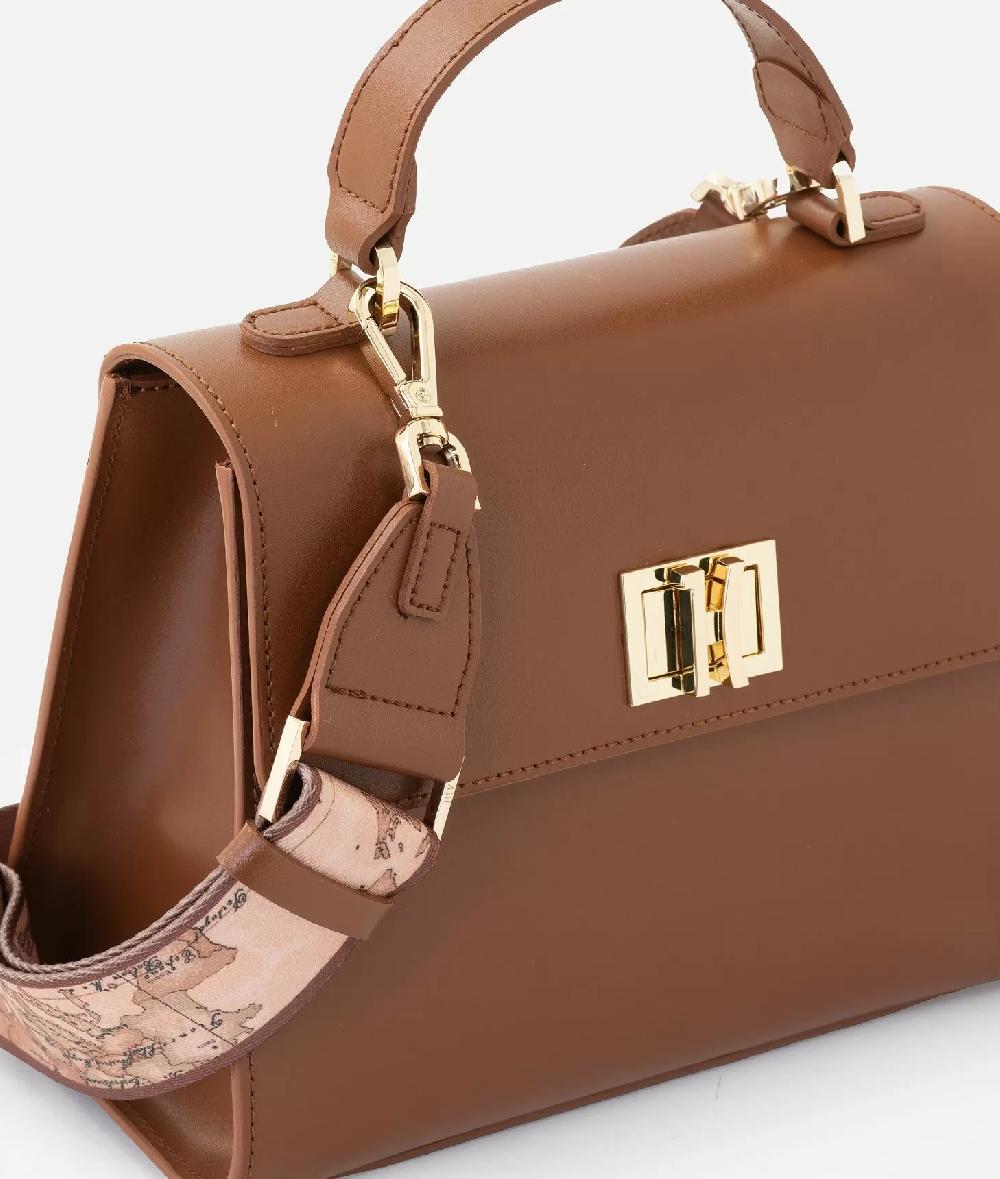 Alviero Martini 1a Classe Winter Spirit Mini Tote Con Tracolla In Pelle Liscia Castagna