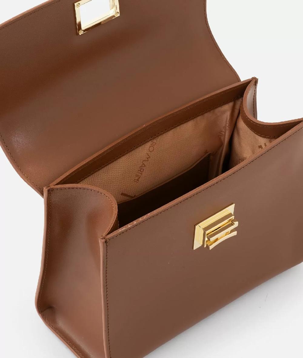 Alviero Martini 1a Classe Winter Spirit Mini Tote Con Tracolla In Pelle Liscia Castagna