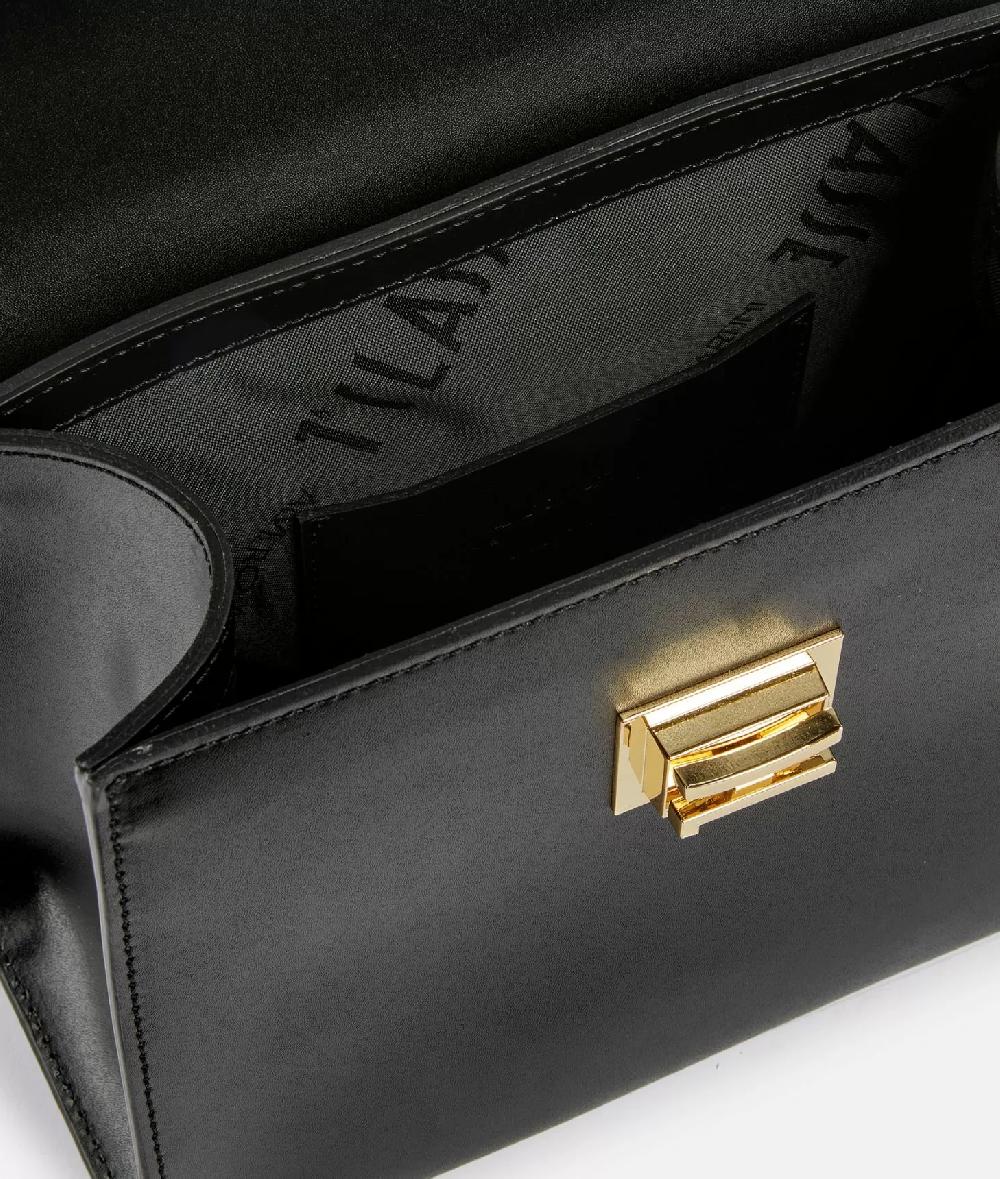 Alviero Martini 1a Classe Winter Spirit Mini Tote Con Tracolla In Pelle Liscia Nera