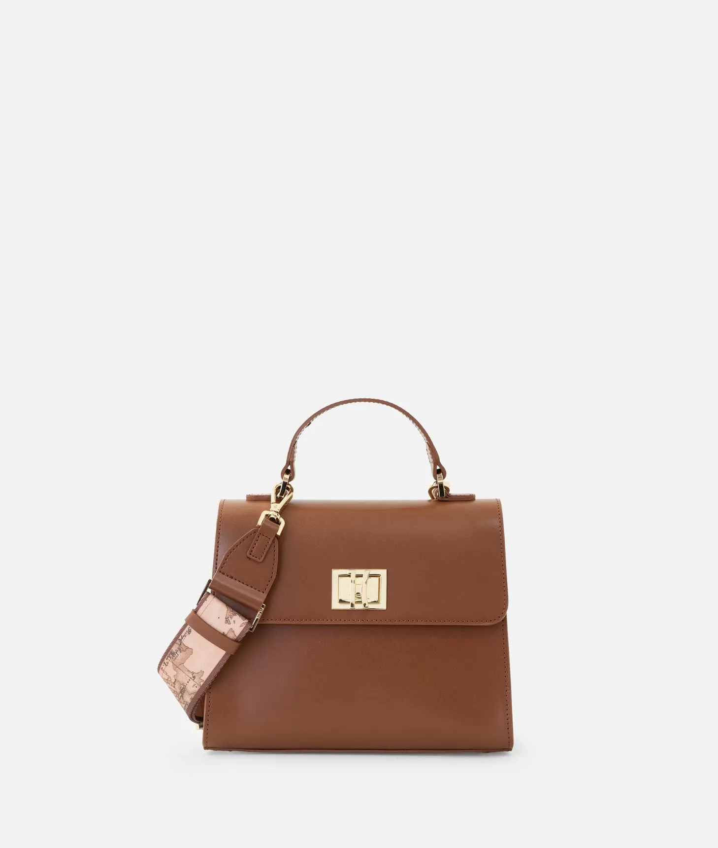 Alviero martini 1a classe Winter Spirit mini tote con tracolla in pelle liscia Castagna