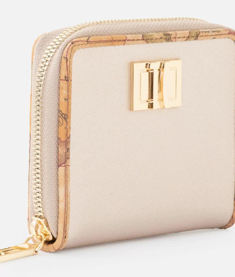 Alviero Martini 1a Classe Winter Spirit Portafoglio Zip Around Piccolo Oro Chiaro