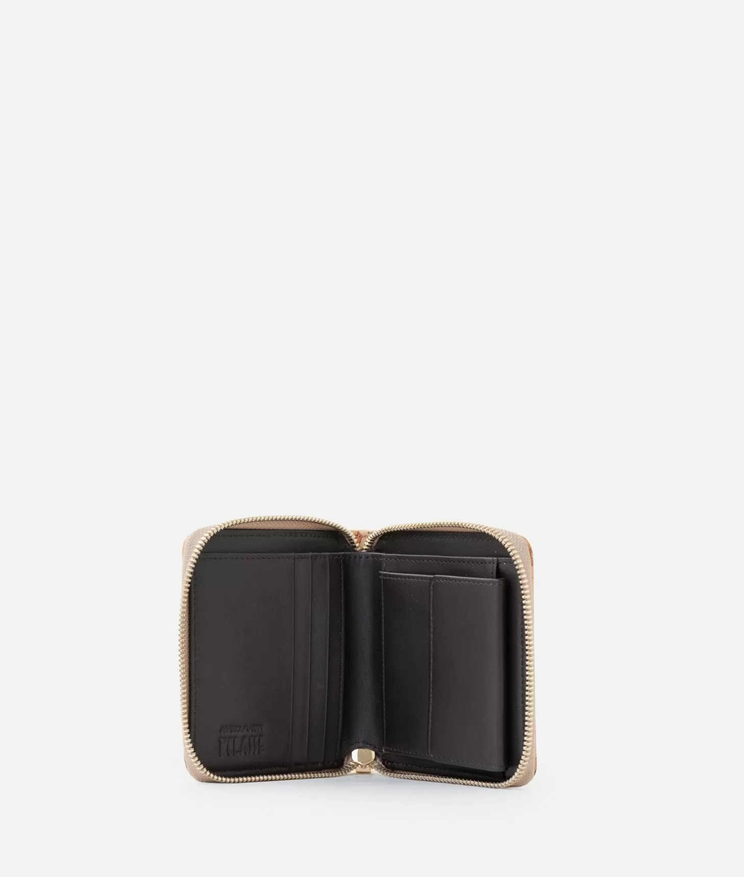 Alviero Martini 1a Classe Winter Spirit Portafoglio Zip Around Piccolo Oro Chiaro