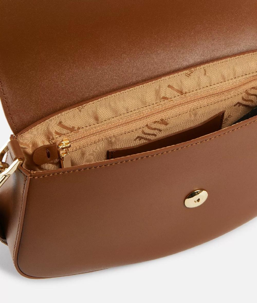 Alviero Martini 1a Classe Winter Spirit Tracolla Con Patta In Pelle Liscia Castagna