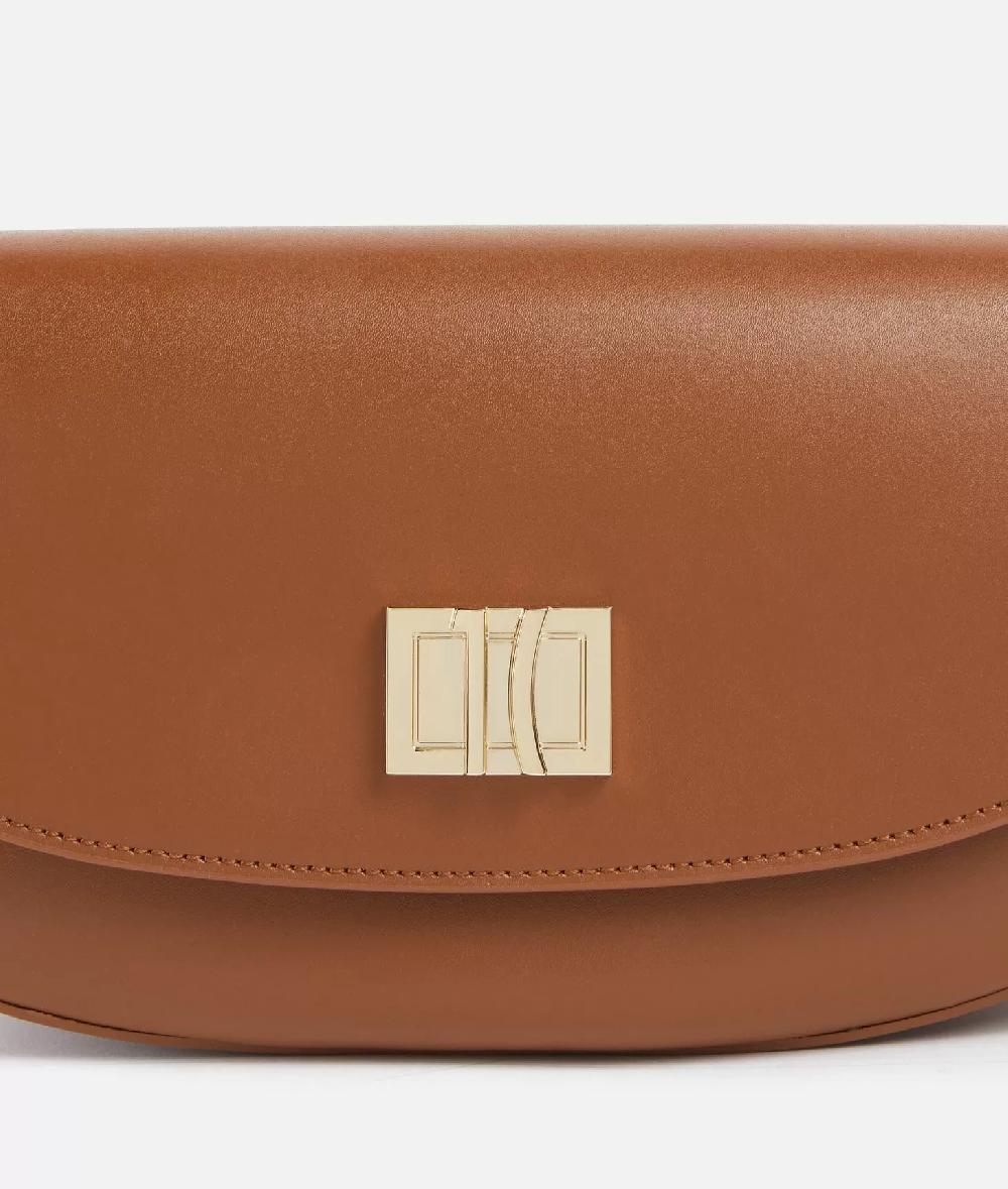 Alviero Martini 1a Classe Winter Spirit Tracolla Con Patta In Pelle Liscia Castagna