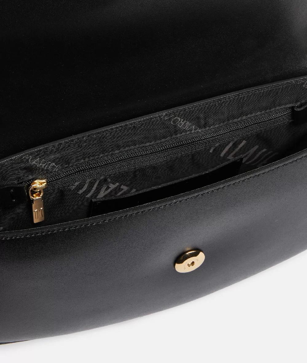 Alviero Martini 1a Classe Winter Spirit Tracolla Con Patta In Pelle Liscia Nera