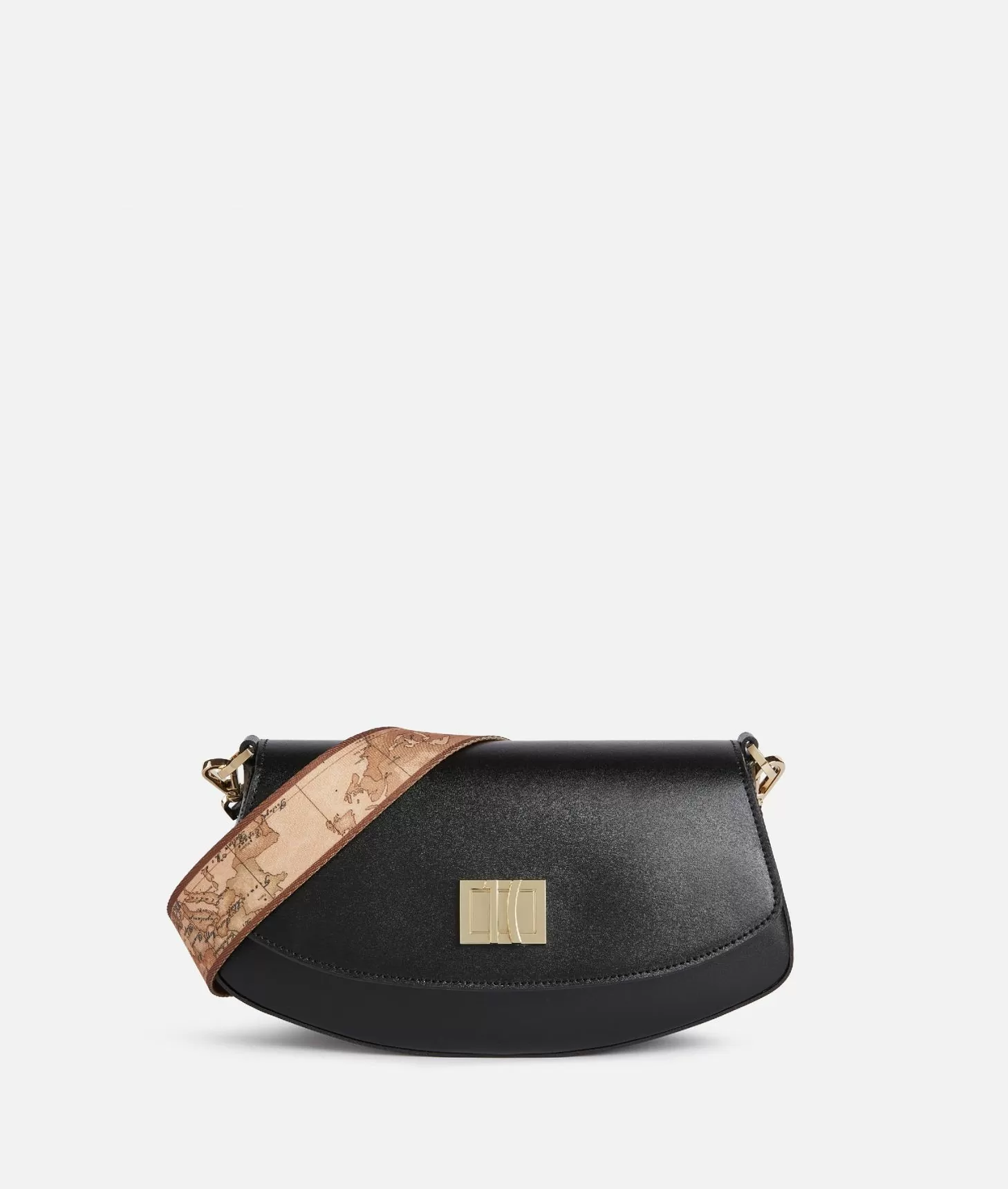 Alviero martini 1a classe Winter Spirit tracolla con patta in pelle liscia Nera