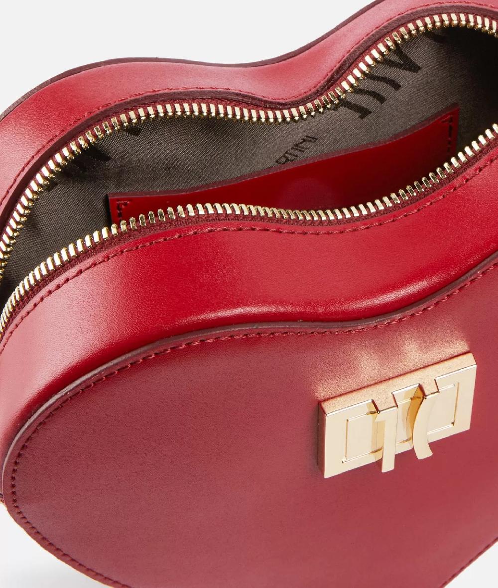 Alviero Martini 1a Classe Winter Spirit Tracollina A Cuore In Pelle Liscia Lampone