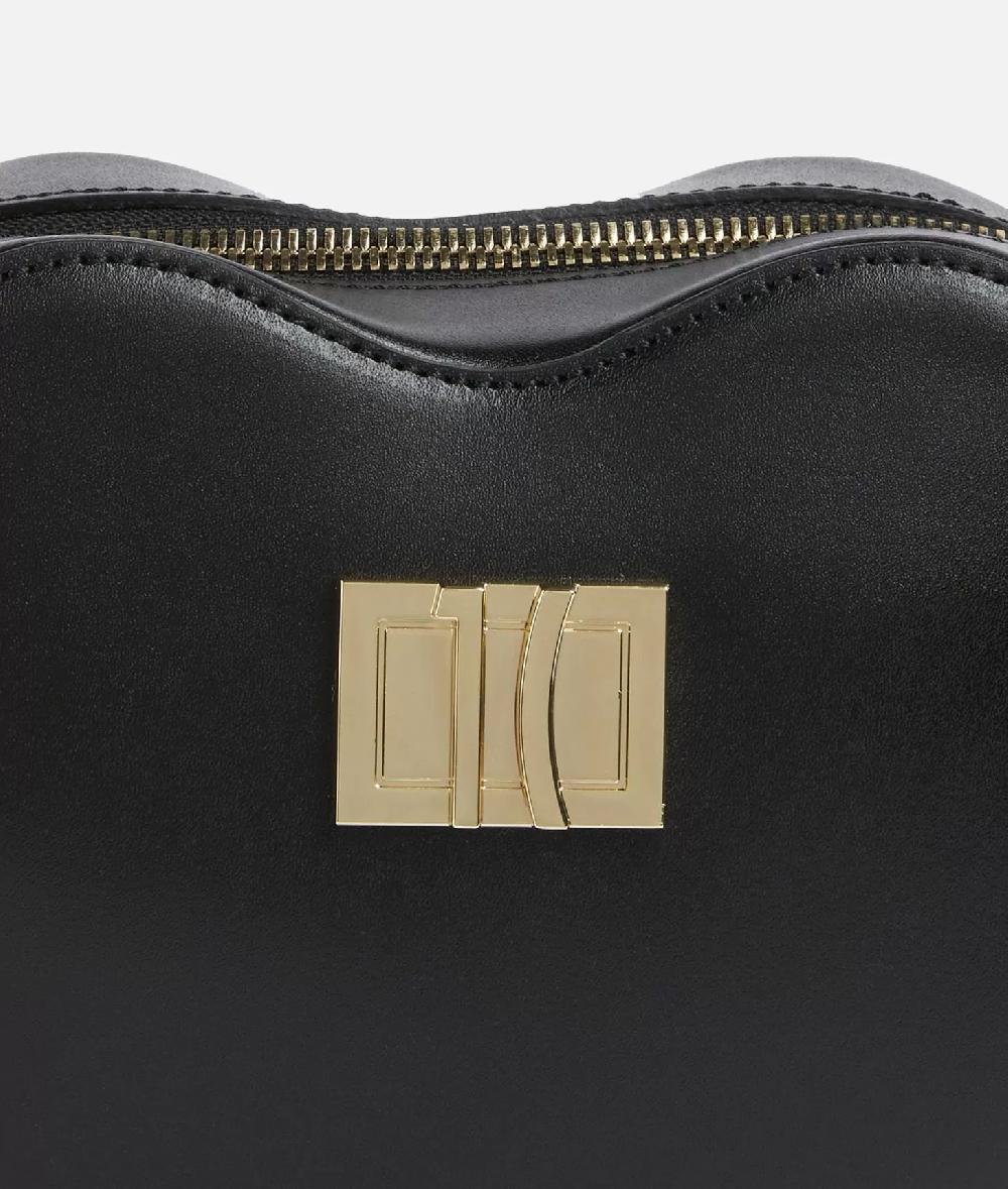 Alviero Martini 1a Classe Winter Spirit Tracollina A Cuore In Pelle Liscia Nera