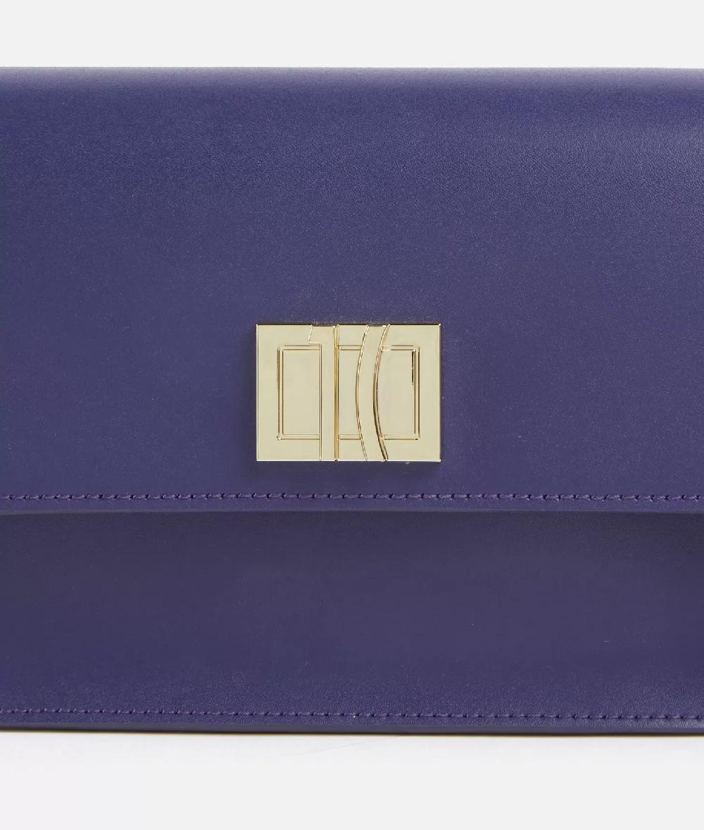 Alviero Martini 1a Classe Winter Spirit Tracollina Con Patta In Pelle Liscia Indaco