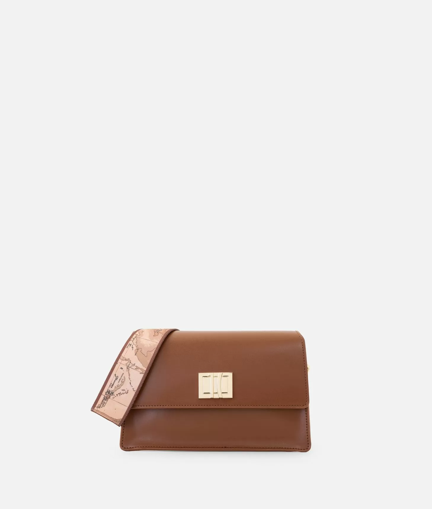 Alviero martini 1a classe Winter Spirit tracollina con patta in pelle liscia Castagna